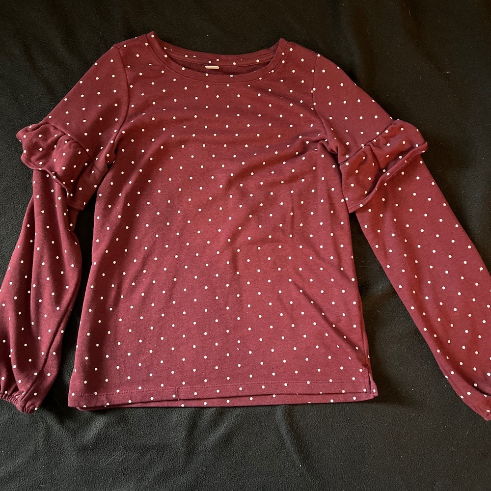 Long sleeve polka dot shirt